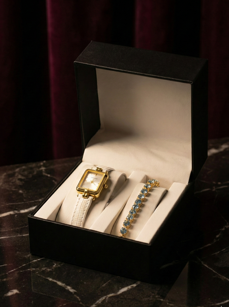 duo montre bracelet femme blanc